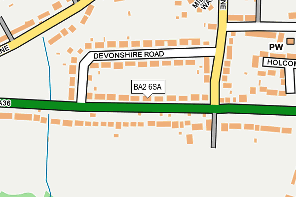 BA2 6SA map - OS OpenMap – Local (Ordnance Survey)