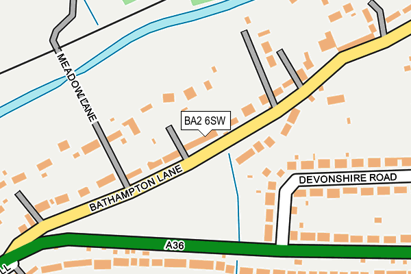 BA2 6SW map - OS OpenMap – Local (Ordnance Survey)