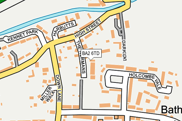 BA2 6TD map - OS OpenMap – Local (Ordnance Survey)