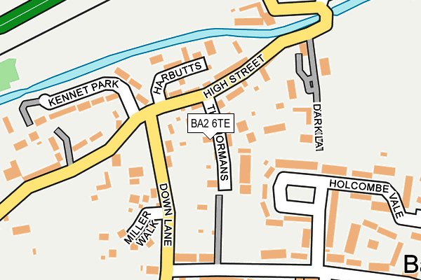 BA2 6TE map - OS OpenMap – Local (Ordnance Survey)