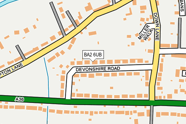 BA2 6UB map - OS OpenMap – Local (Ordnance Survey)