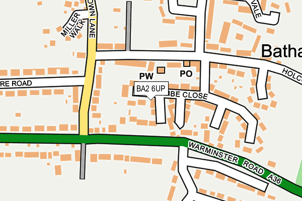 BA2 6UP map - OS OpenMap – Local (Ordnance Survey)