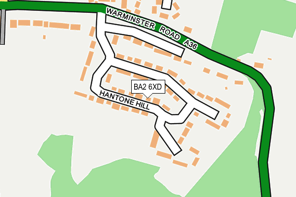 BA2 6XD map - OS OpenMap – Local (Ordnance Survey)