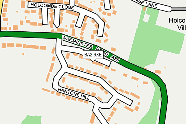 BA2 6XE map - OS OpenMap – Local (Ordnance Survey)