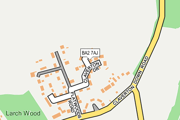BA2 7AJ map - OS OpenMap – Local (Ordnance Survey)