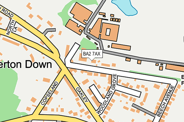 BA2 7AX map - OS OpenMap – Local (Ordnance Survey)
