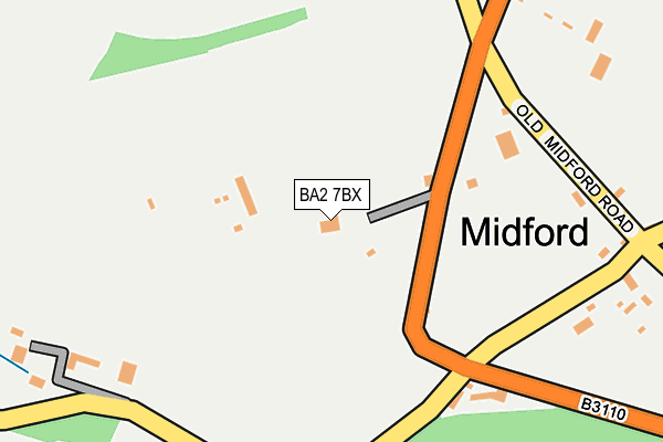 BA2 7BX map - OS OpenMap – Local (Ordnance Survey)