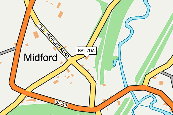 BA2 7DA map - OS OpenMap – Local (Ordnance Survey)