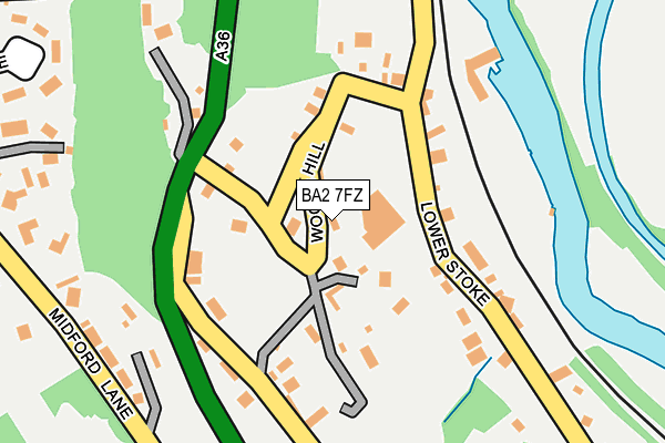 BA2 7FZ map - OS OpenMap – Local (Ordnance Survey)