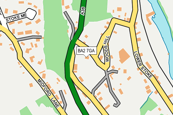 BA2 7GA map - OS OpenMap – Local (Ordnance Survey)