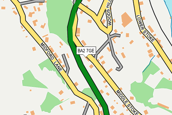 BA2 7GE map - OS OpenMap – Local (Ordnance Survey)