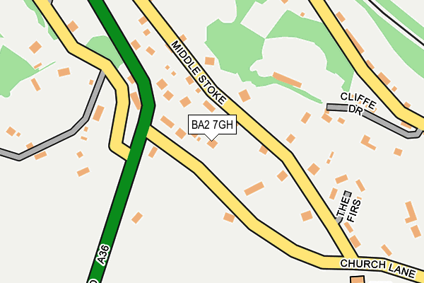 BA2 7GH map - OS OpenMap – Local (Ordnance Survey)