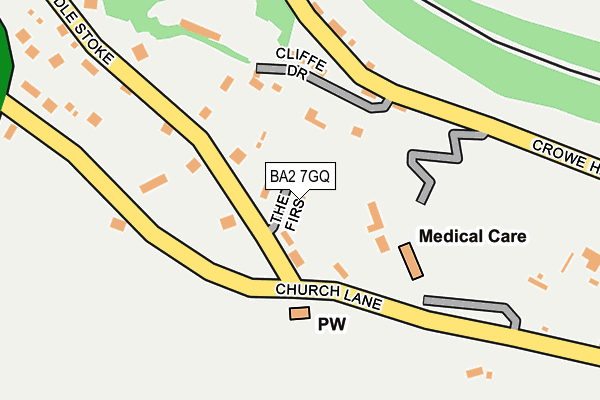 BA2 7GQ map - OS OpenMap – Local (Ordnance Survey)