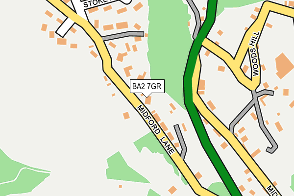 BA2 7GR map - OS OpenMap – Local (Ordnance Survey)