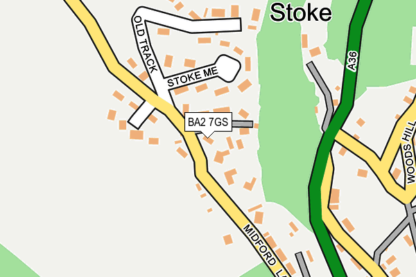 BA2 7GS map - OS OpenMap – Local (Ordnance Survey)