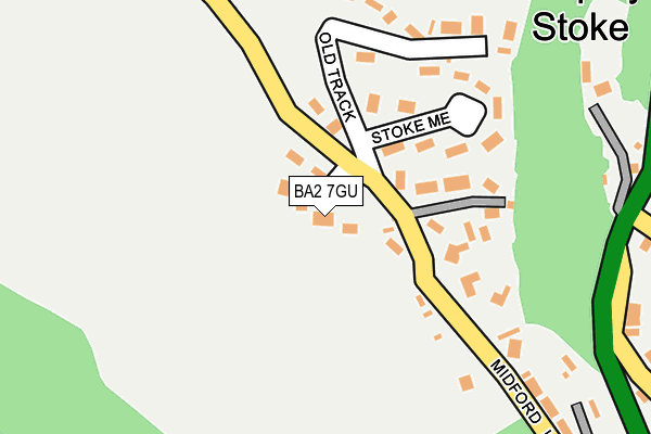 BA2 7GU map - OS OpenMap – Local (Ordnance Survey)