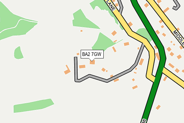 BA2 7GW map - OS OpenMap – Local (Ordnance Survey)