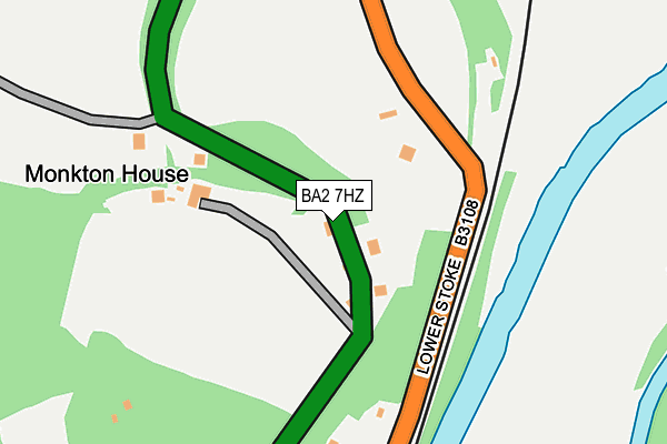 BA2 7HZ map - OS OpenMap – Local (Ordnance Survey)