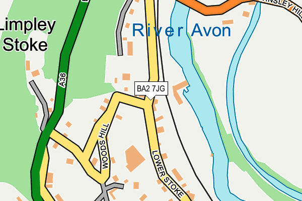 BA2 7JG map - OS OpenMap – Local (Ordnance Survey)