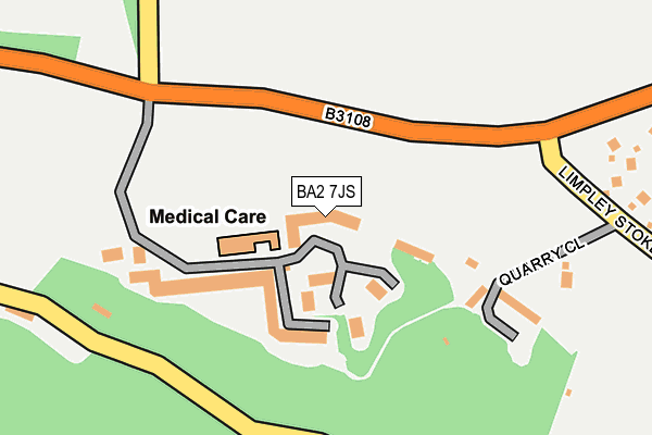 BA2 7JS map - OS OpenMap – Local (Ordnance Survey)