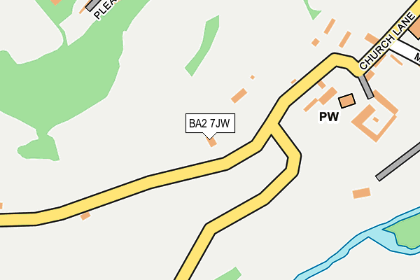 BA2 7JW map - OS OpenMap – Local (Ordnance Survey)
