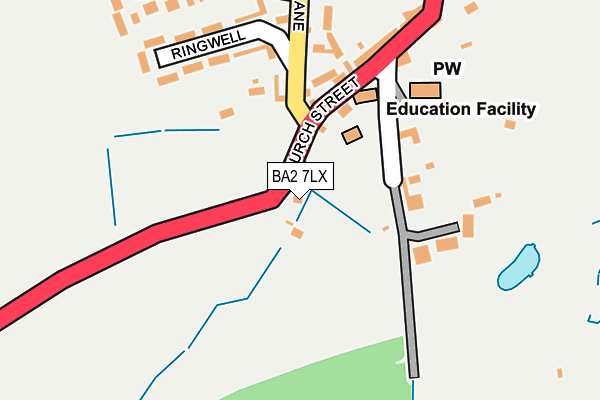 BA2 7LX map - OS OpenMap – Local (Ordnance Survey)