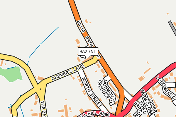 BA2 7NT map - OS OpenMap – Local (Ordnance Survey)