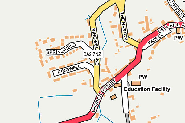 BA2 7NZ map - OS OpenMap – Local (Ordnance Survey)