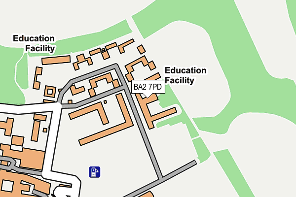 BA2 7PD map - OS OpenMap – Local (Ordnance Survey)