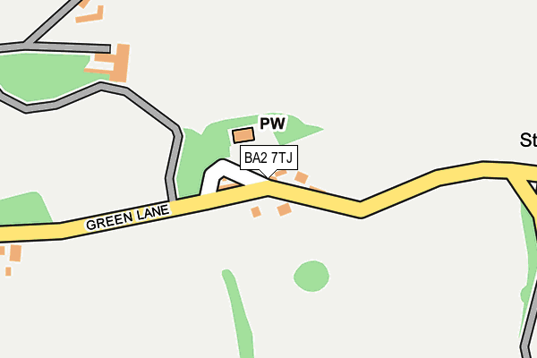 BA2 7TJ map - OS OpenMap – Local (Ordnance Survey)