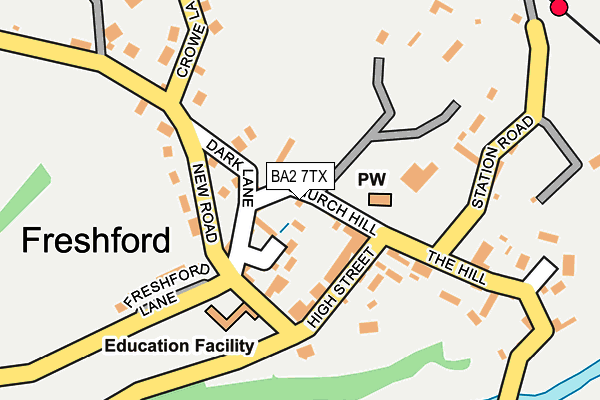 BA2 7TX map - OS OpenMap – Local (Ordnance Survey)