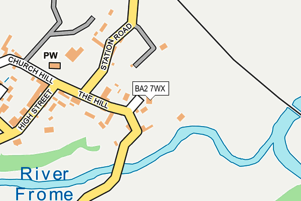 BA2 7WX map - OS OpenMap – Local (Ordnance Survey)