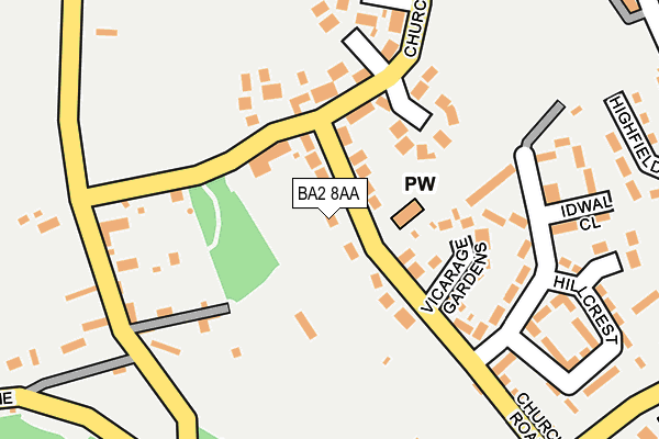 BA2 8AA map - OS OpenMap – Local (Ordnance Survey)