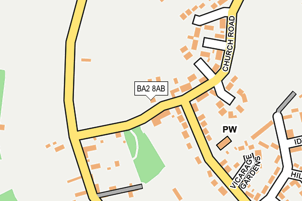 BA2 8AB map - OS OpenMap – Local (Ordnance Survey)