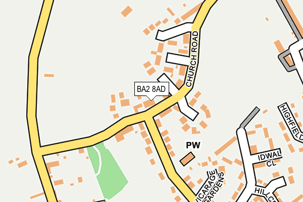 BA2 8AD map - OS OpenMap – Local (Ordnance Survey)