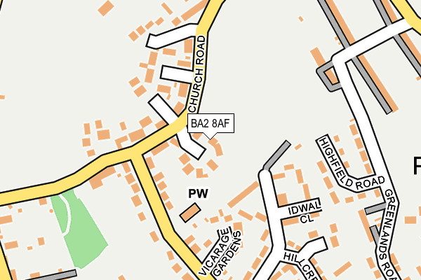 BA2 8AF map - OS OpenMap – Local (Ordnance Survey)
