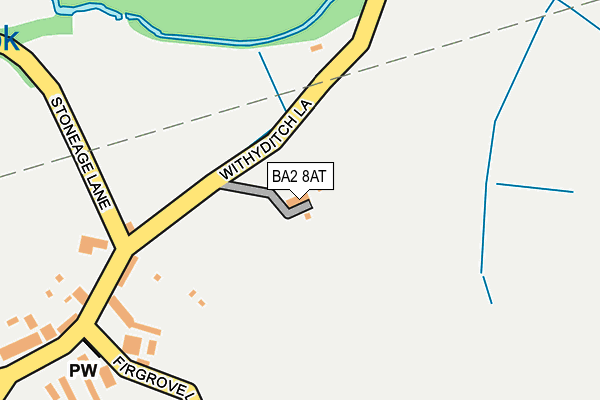 BA2 8AT map - OS OpenMap – Local (Ordnance Survey)