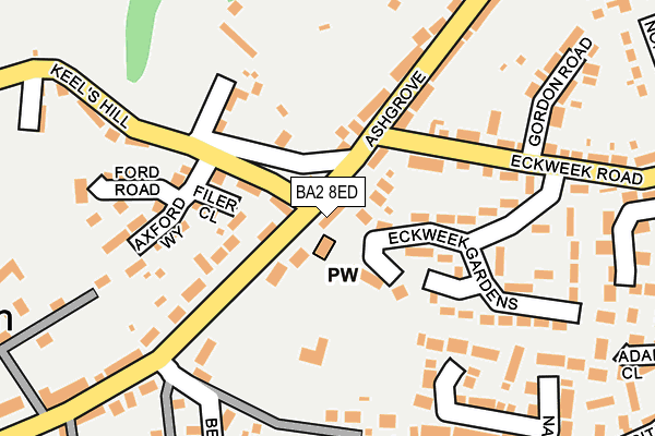 BA2 8ED map - OS OpenMap – Local (Ordnance Survey)