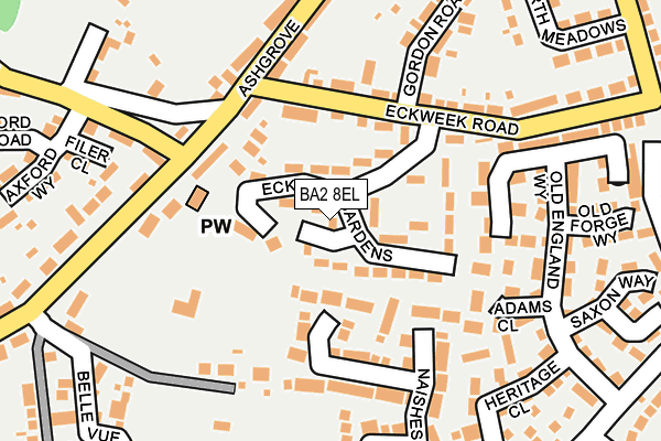 BA2 8EL map - OS OpenMap – Local (Ordnance Survey)