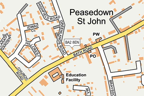 BA2 8EN map - OS OpenMap – Local (Ordnance Survey)