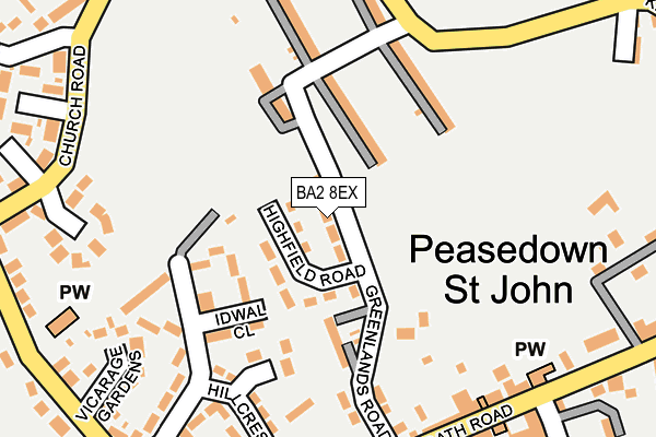 BA2 8EX map - OS OpenMap – Local (Ordnance Survey)