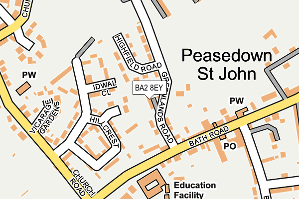 BA2 8EY map - OS OpenMap – Local (Ordnance Survey)