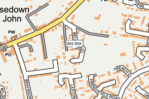 BA2 8HA map - OS OpenMap – Local (Ordnance Survey)