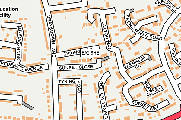 BA2 8HE map - OS OpenMap – Local (Ordnance Survey)