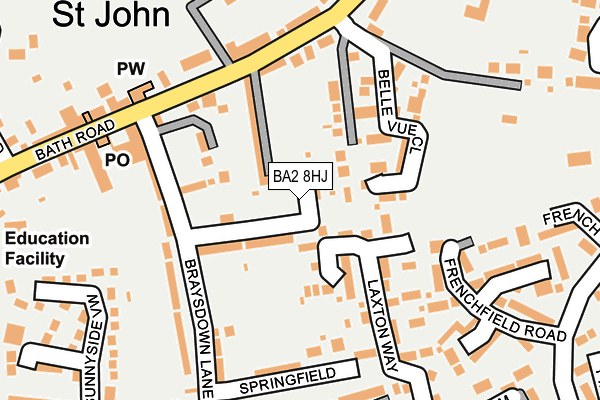 BA2 8HJ map - OS OpenMap – Local (Ordnance Survey)