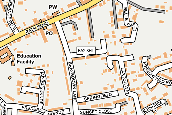 BA2 8HL map - OS OpenMap – Local (Ordnance Survey)