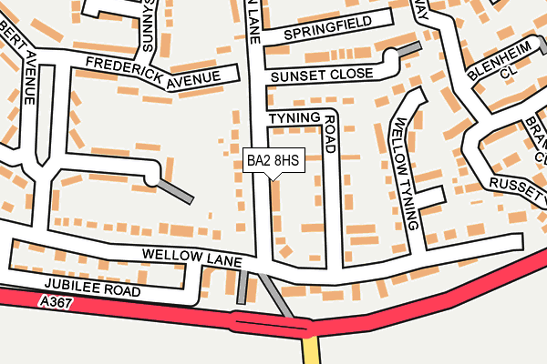 BA2 8HS map - OS OpenMap – Local (Ordnance Survey)