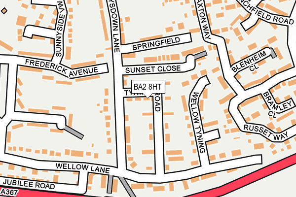 BA2 8HT map - OS OpenMap – Local (Ordnance Survey)