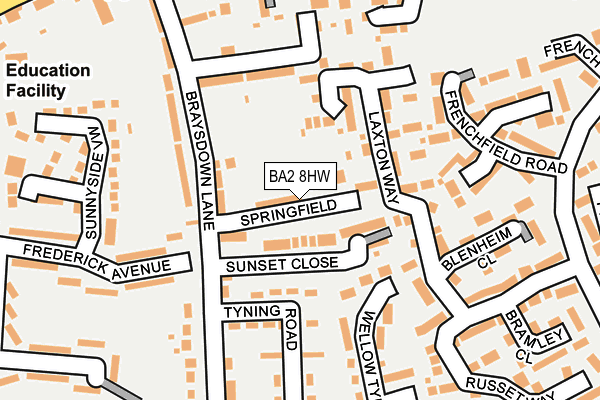 BA2 8HW map - OS OpenMap – Local (Ordnance Survey)