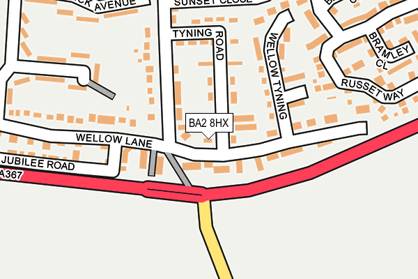 BA2 8HX map - OS OpenMap – Local (Ordnance Survey)